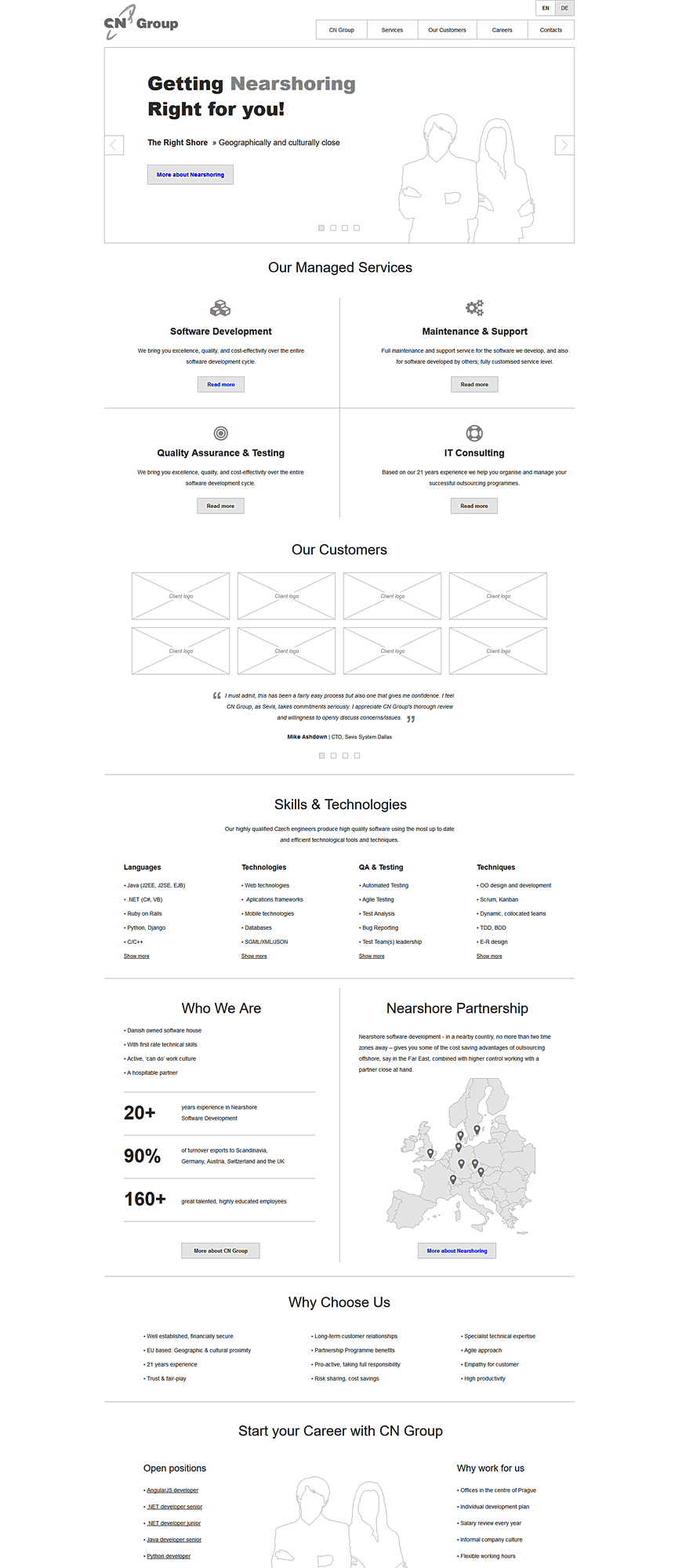 CN Group wireframes